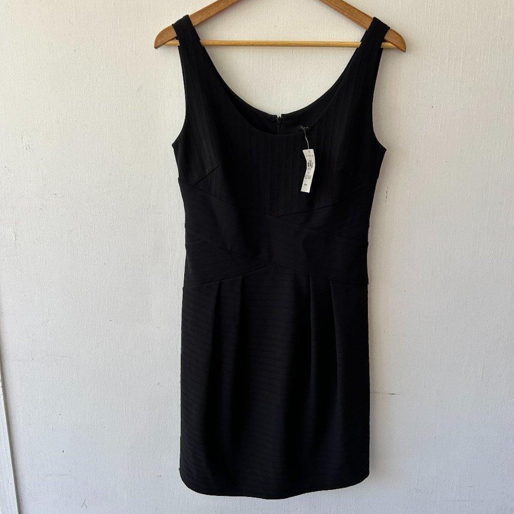 Ann Taylor Little Black Dress Womens 6 NWT Rear Zip Scoop Neck Minimalist CBK